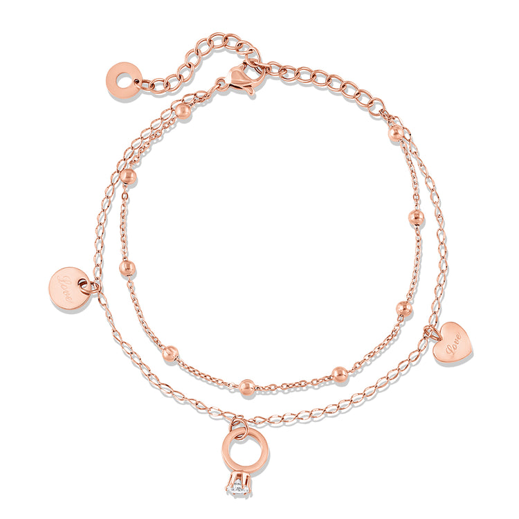 Rose Gold Ring Bracelet