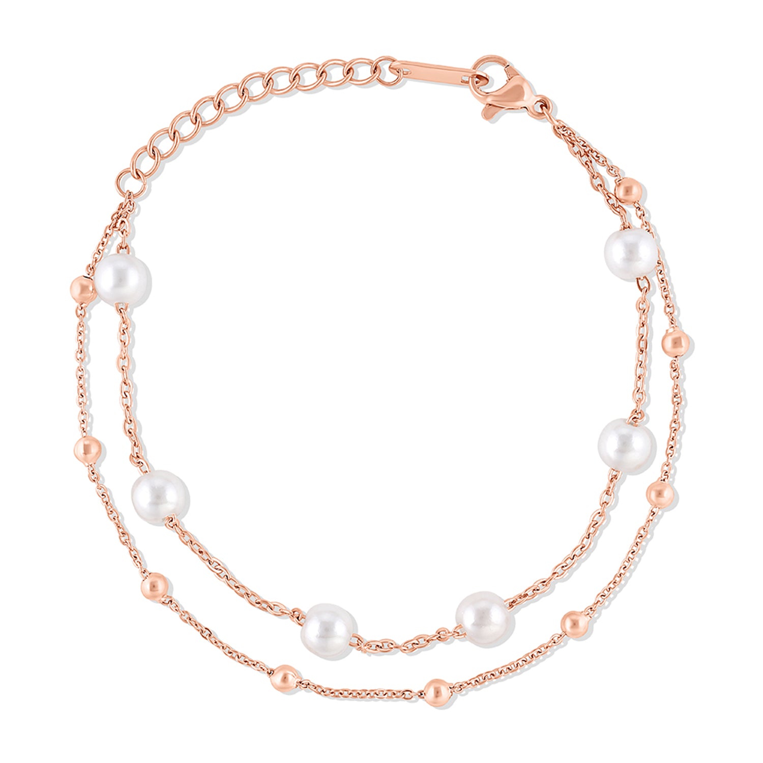 Rose Gold Bracelet with Pearls