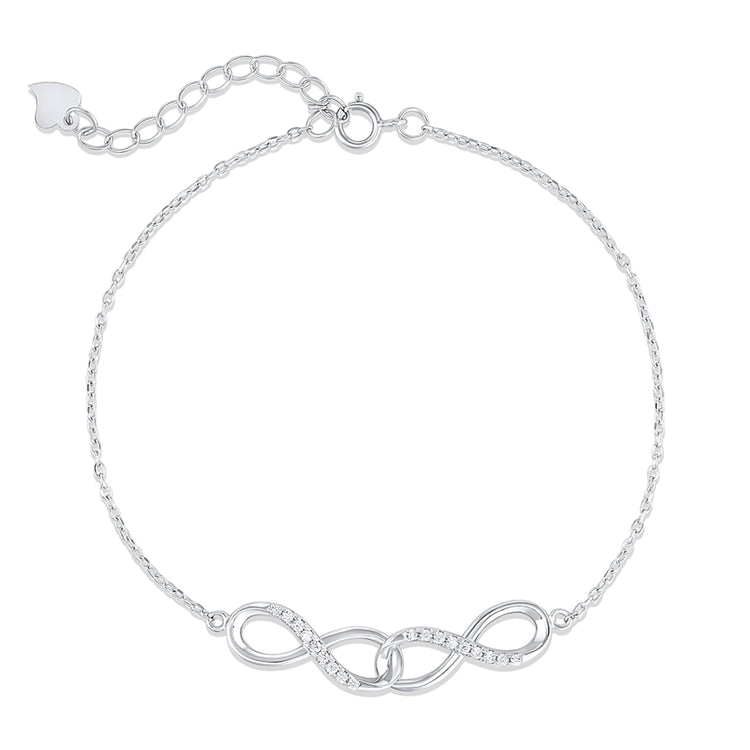 Double Infinity Silver Bracelet