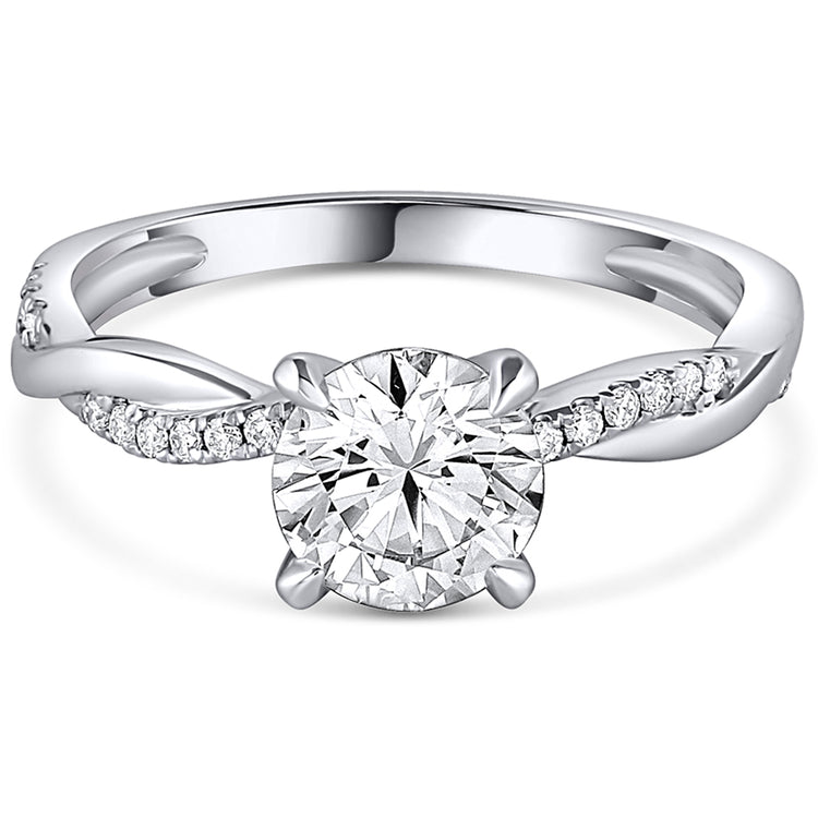 1.0CT Moissanite 14K White Gold Promise Ring