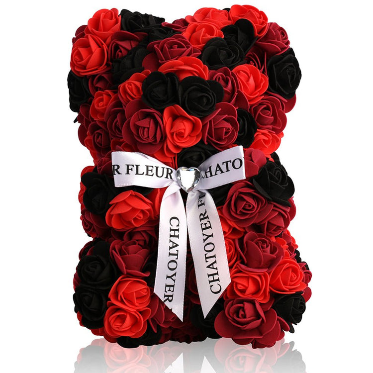 Red Plaid Rose Bear