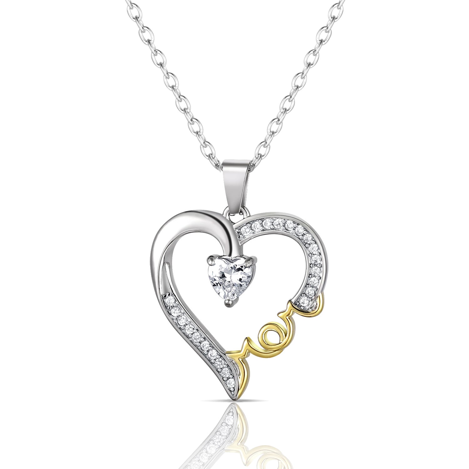 White Gold Necklace for Mom