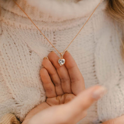 Heart Shaped Rose Gold Necklace