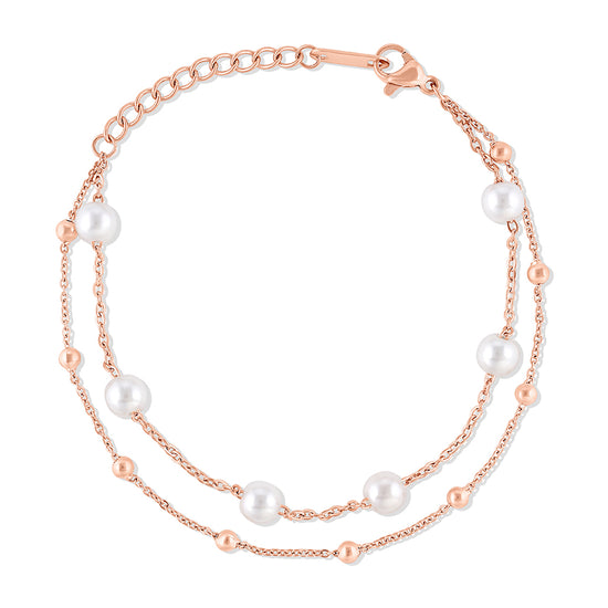 Rose Gold Bracelet with Pearls