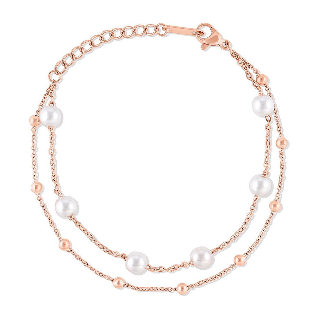 Rose Gold Bracelet with Pearls
