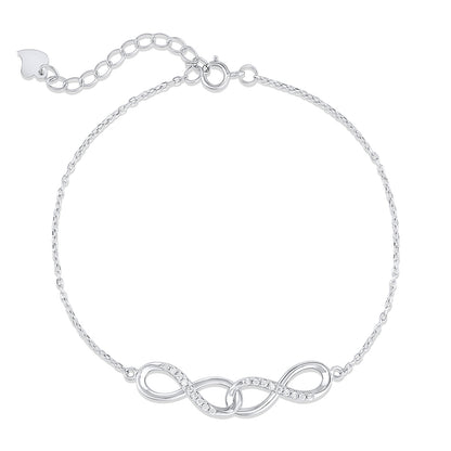 Double Infinity Silver Bracelet