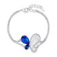 White Gold Bracelet with Blue Crystal Butterfly