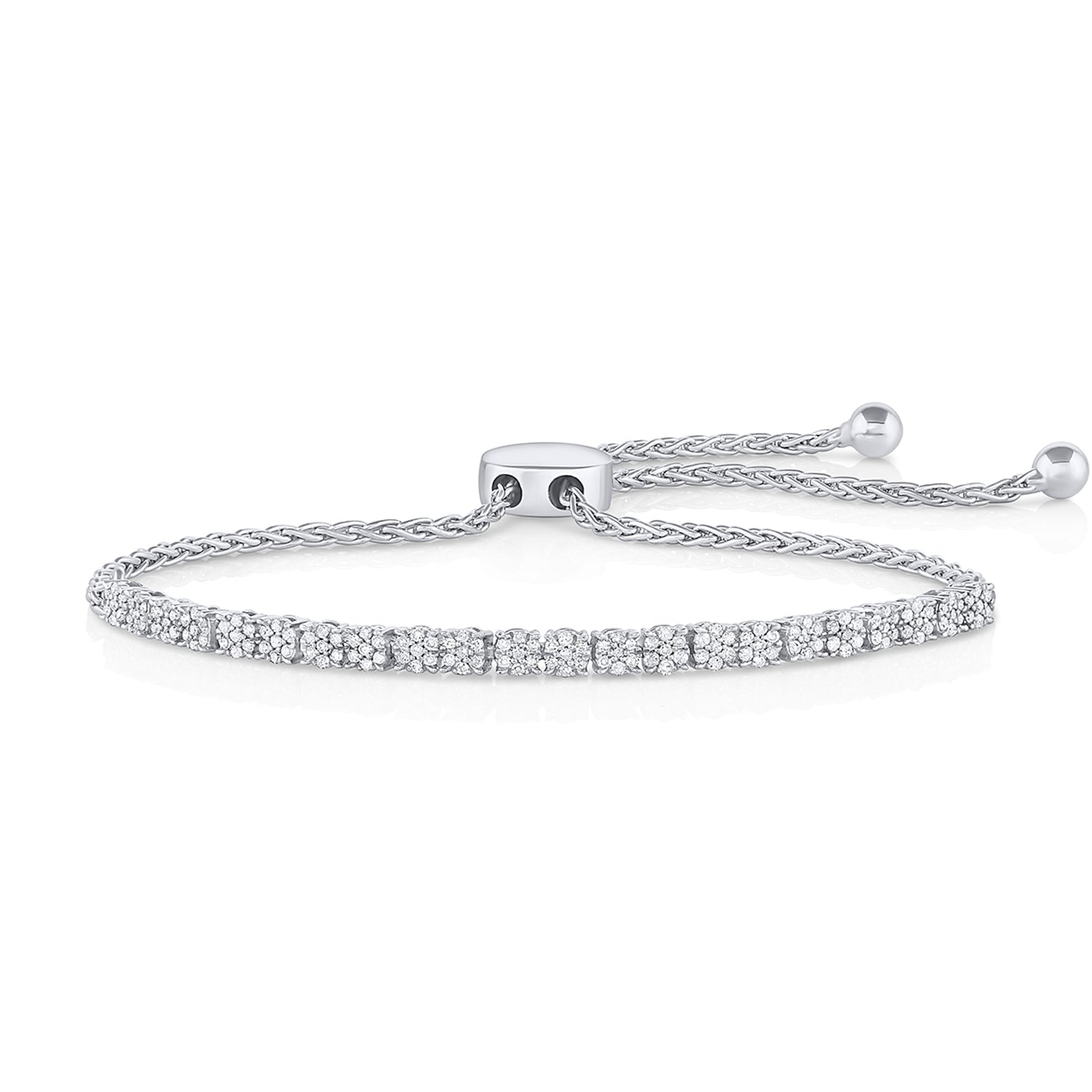0.50 Carat Round Cut Natural Diamond Bracelet Made of Sterling SIlver