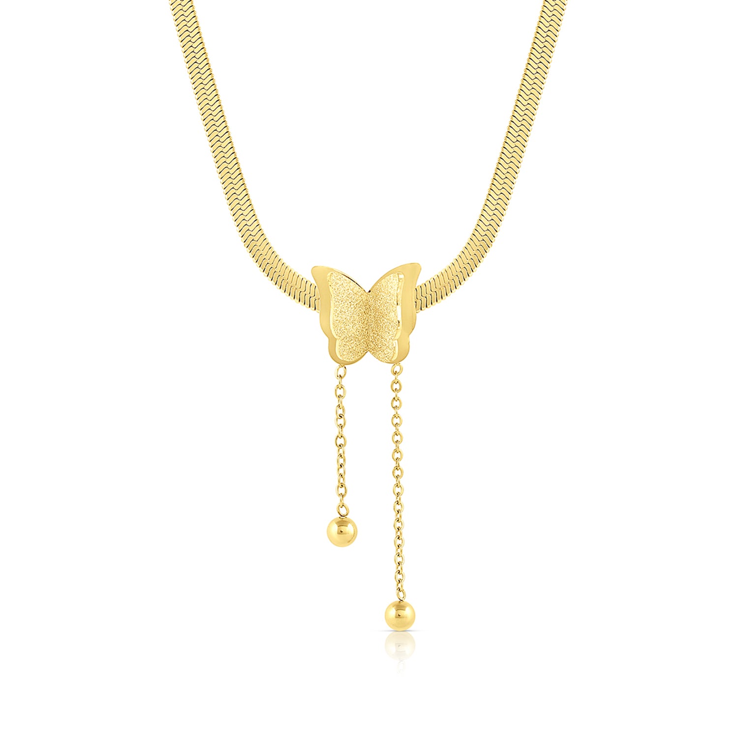 Gold Butterfly Choker Necklace