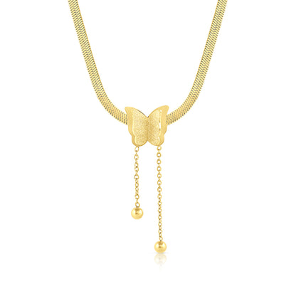Gold Butterfly Choker Necklace