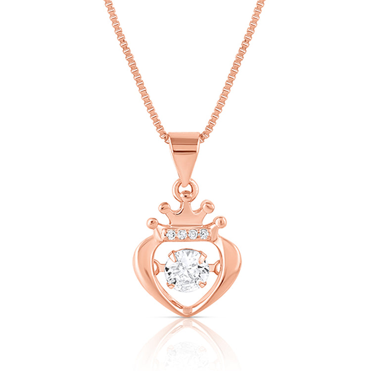 Queen Rose Gold Necklace with Cubic Zirconia