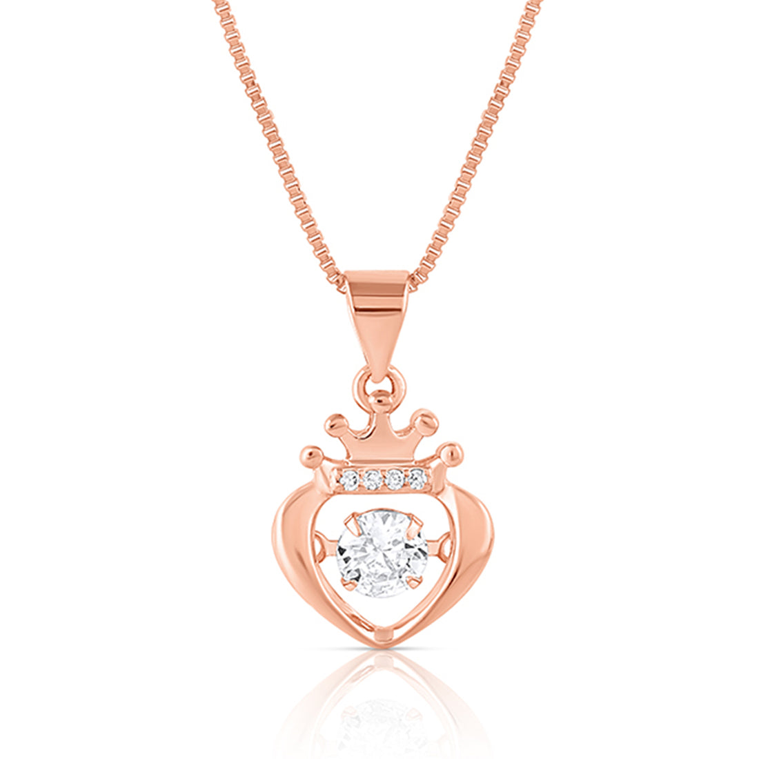 Queen Rose Gold Necklace with Cubic Zirconia