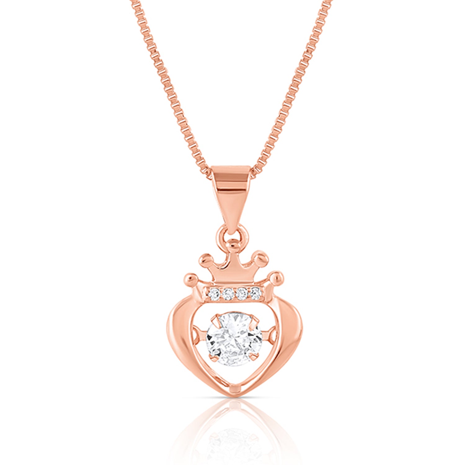 Queen Rose Gold Necklace with Cubic Zirconia