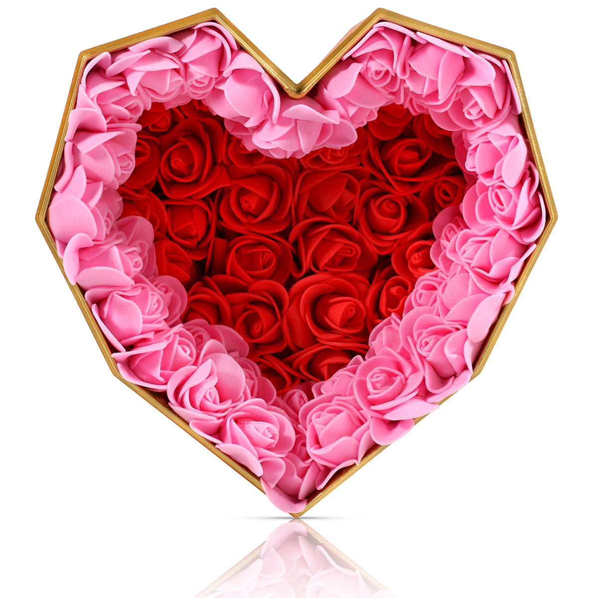 Red and Pink Roses in a Heart