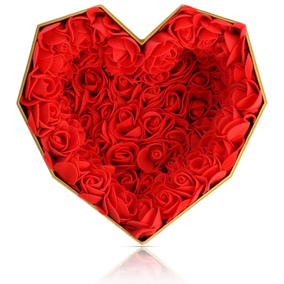 Red roses in a heart